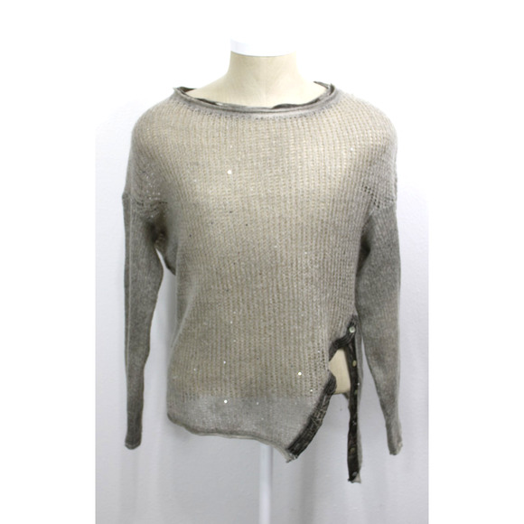 Kosmika Womens OS Sweater Pullover Open Knit Metallic Sparkle Mohair Blend Italy - Picture 4 of 11